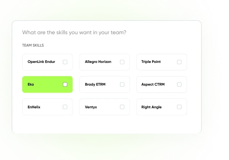 Select the ETRM skills you need